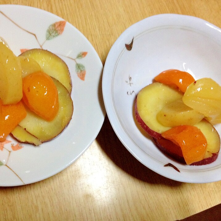 作ってみてびっくり甘いりんごキンカンさつまいも煮